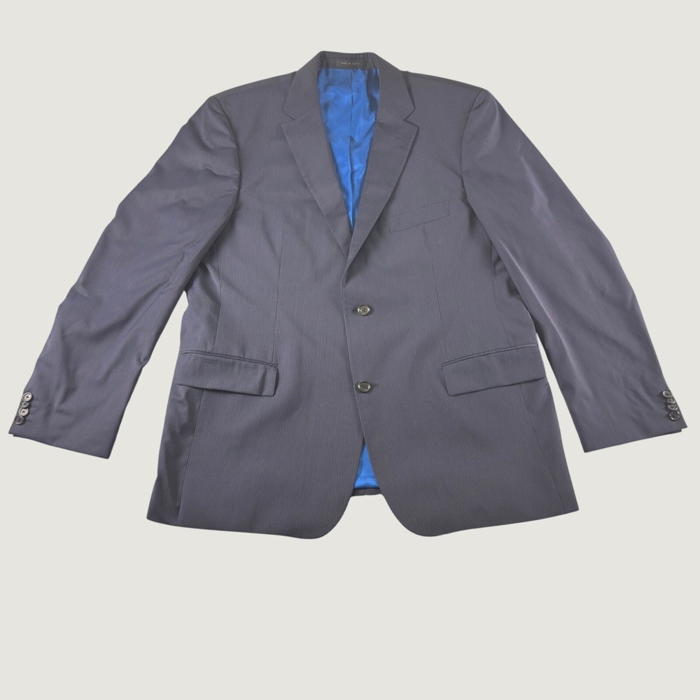 Hugo Boss Navy Blue Pinstripe Blazer Suit Jacket Mens 48R